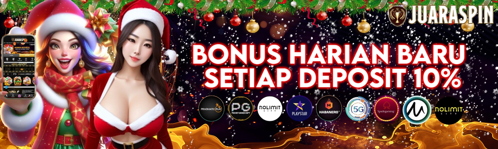 Bonus 10% Deposit Harian di Juaraspin, Main Lebih Banyak, Menang Lebih Seru